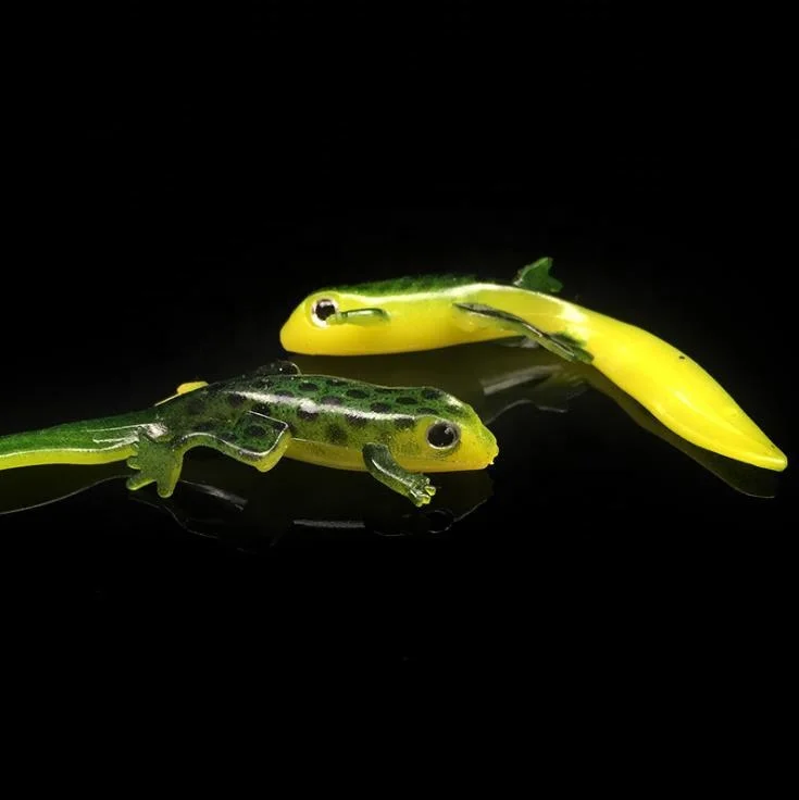 kmucutie 7.5cm 3g Silicone soft salamander with lead hook Luya Soft Bait lizard simulation Soft Bait