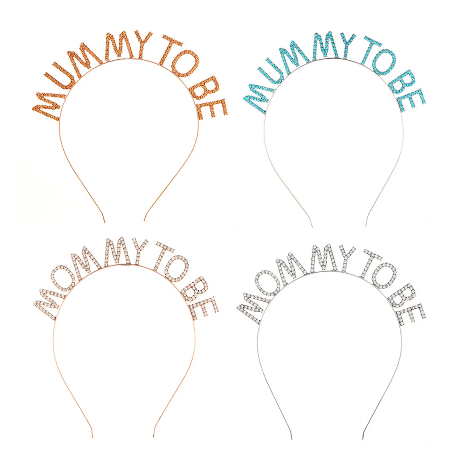 Hair Ornaments, Women Crown Letters Rhinestone Accessory Lightweight Shiny Baby Shower Headband Birthday Party Decoration Hair H