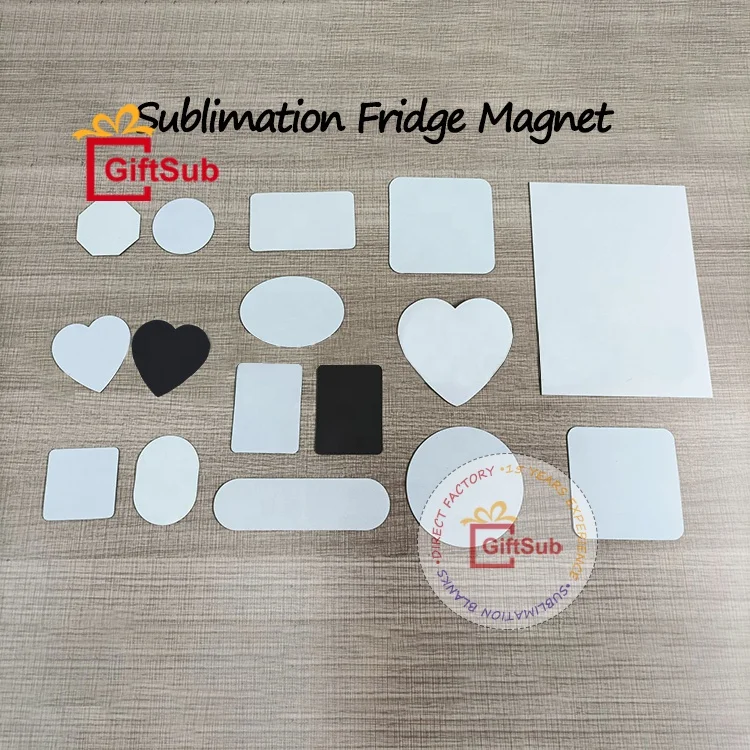 Personalized Gift Sublimation Fridge Magnet Blanks Custom DIY Refrigerator Magnets Decorative Round Rectangle Souvenir Magnet