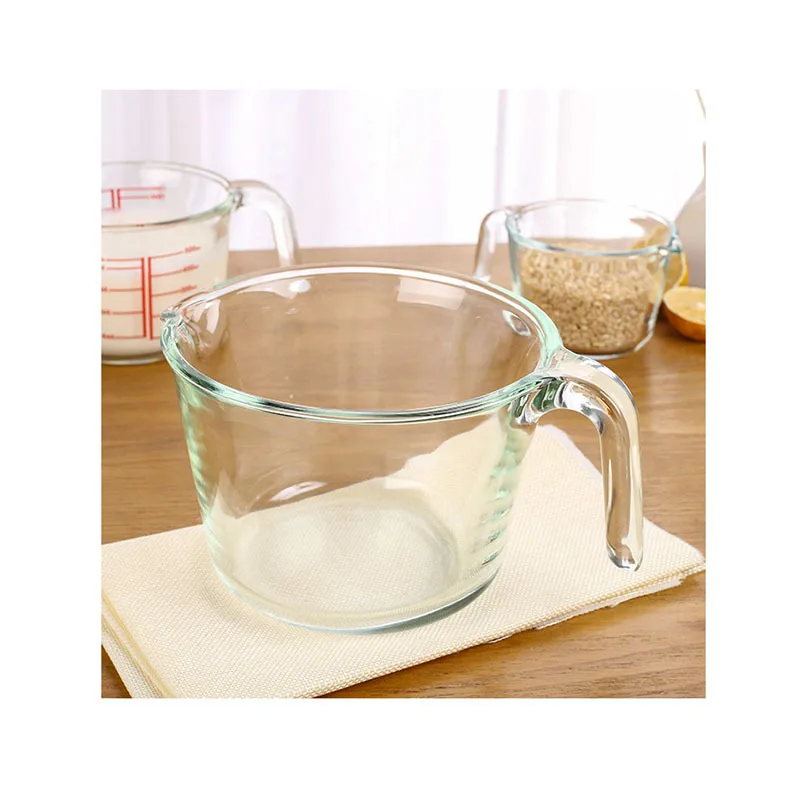 Reihey Nesting and Tall Metric Jug Wet Ingredient Measuring Cup 3 Piece Dry Measuring Cup Set Heat Resistant Glass Measuring Cup