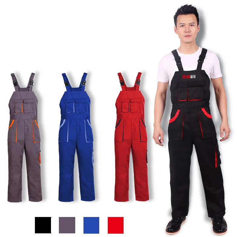 Factory One-Price Overall Loose Overalls Customized Car Repair Work Bib Pants With knee patch
