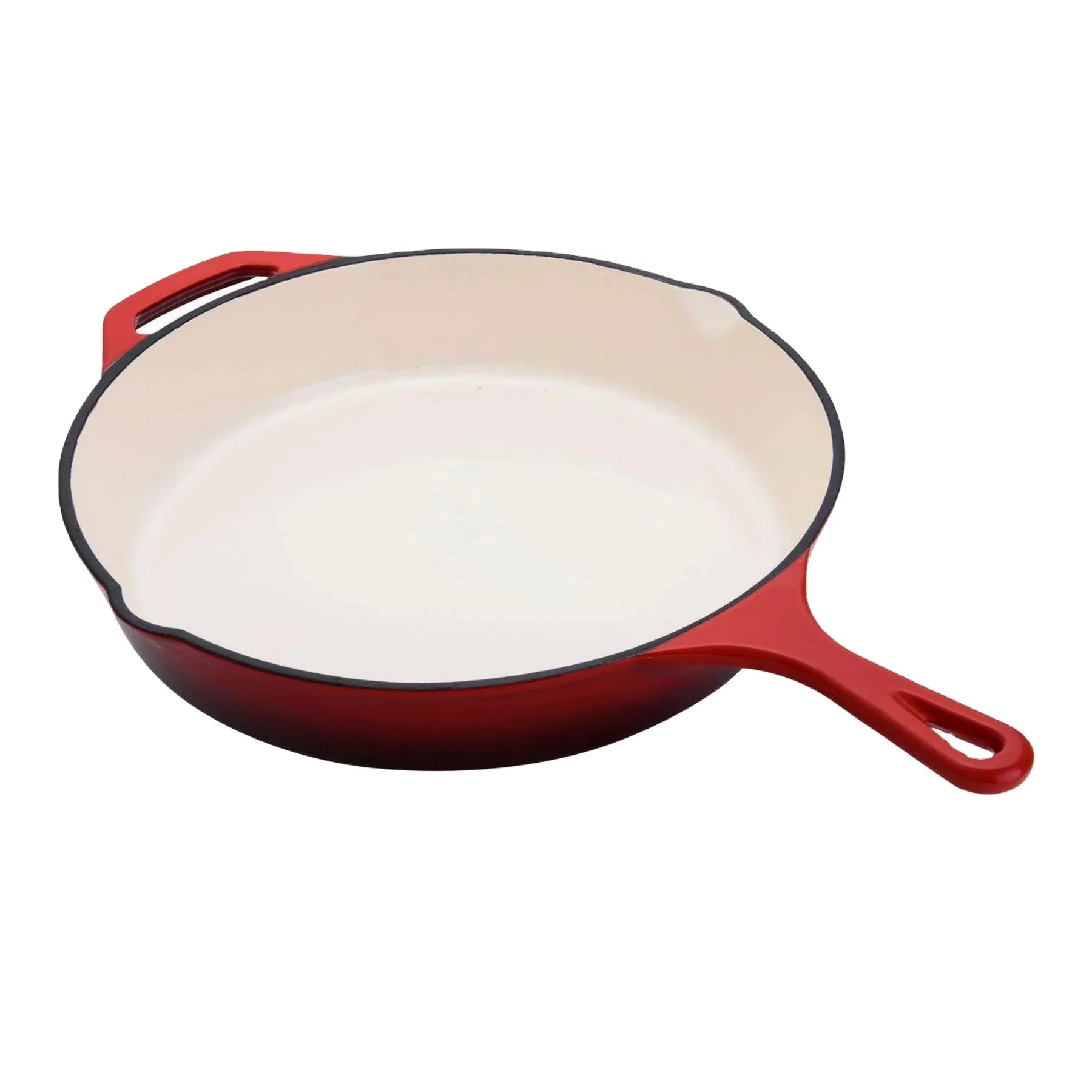 Wholesale kitchen non stick round enameled cast iron skillet frying pan 8/10/12 inch