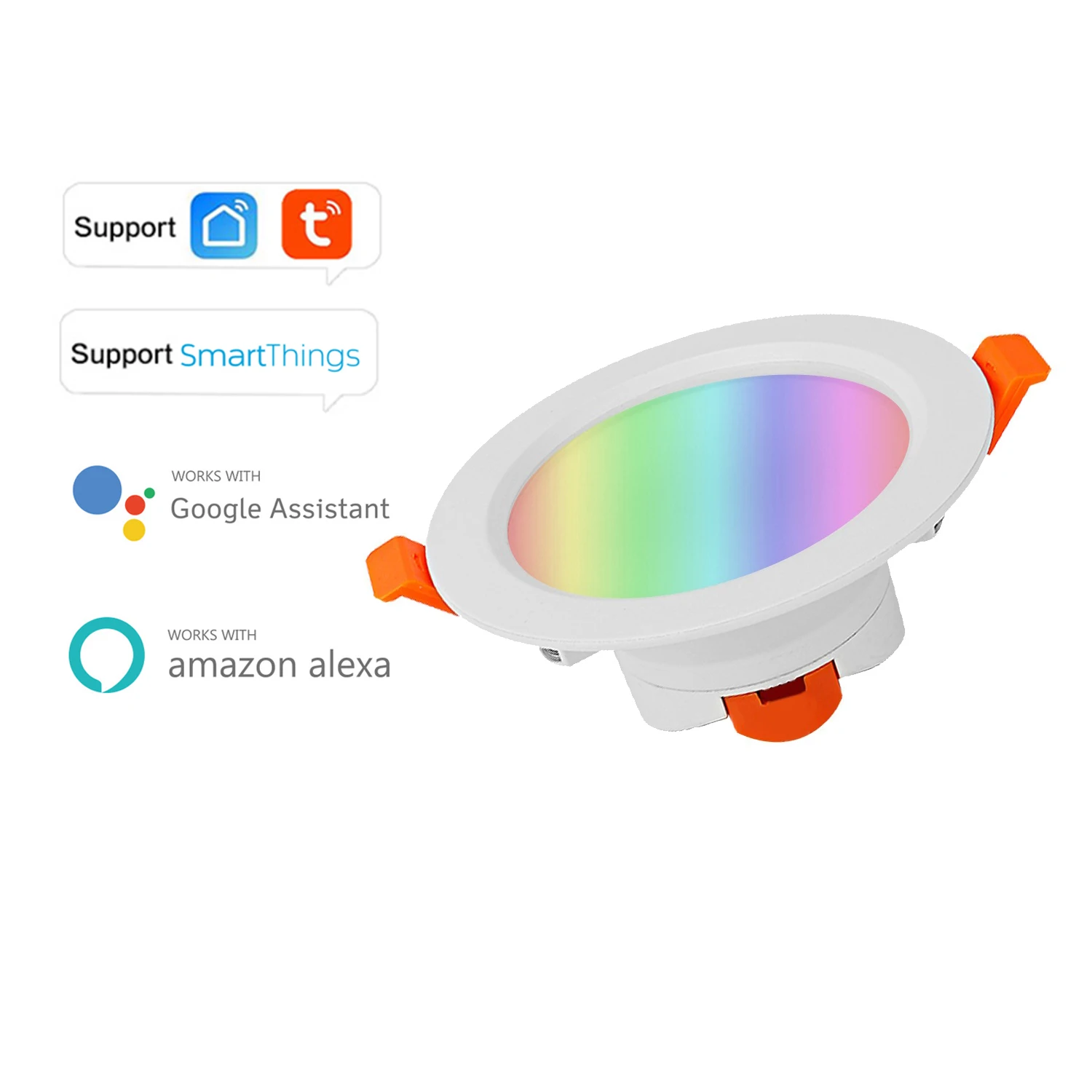 RGB потолочный светильник для украшения помещений утопленный Tuya RGBCW пластиковый 5 Вт 7 2 5/3 5/4 дюйма умный Светодиодный
