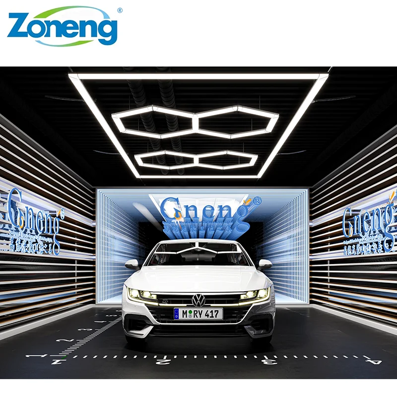 Factory Wholesale Hexagonal LED Garage Ceiling Lighting Car Workshop Light Hexagon