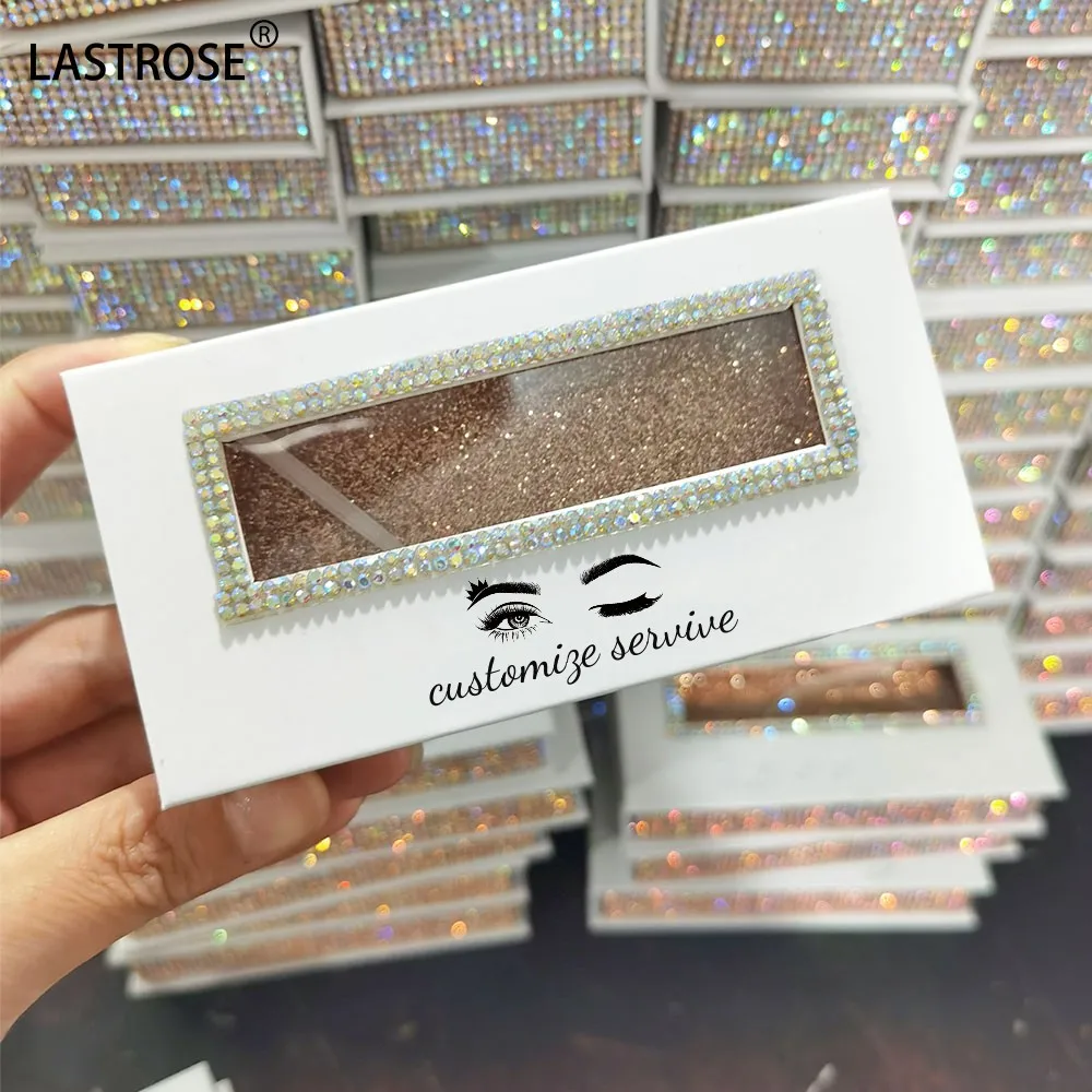 bling rhinestone your own logo eyelash packaging box private label diamond empty eyelashes cases for lashes