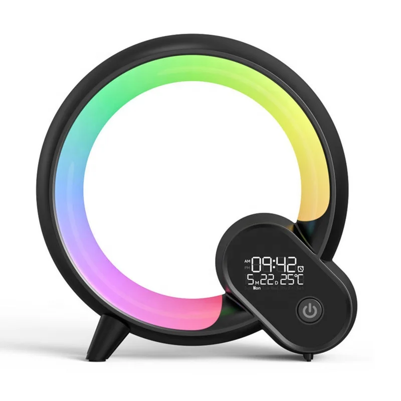 Lonvel Big G Smart Colorful Atmosphere Light Mobile Phone Wireless Charge Creative BT Speaker Bedside Night Light Christmas Gift