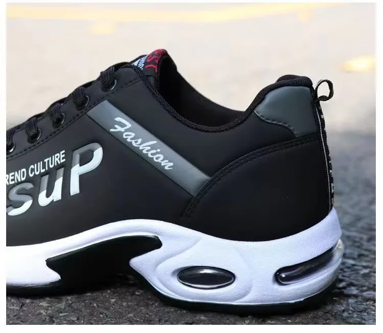 KUNTAI leather upper shoes men quality walking style sneakers thick soles comfortable customization running shoes boys