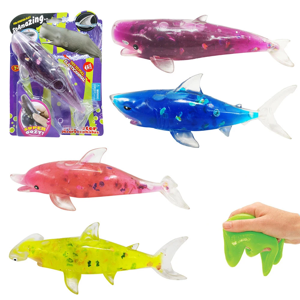 Soft elastic sea animal model tpr stretch fidget toy with slime
