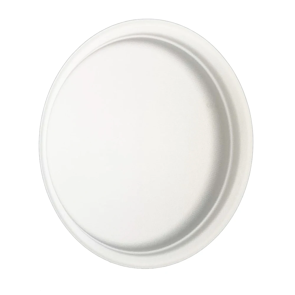 High quality 9 Inch Compostable Disposable Round plates Tableware Of Sugarcane Bagasse  Biodegradable
