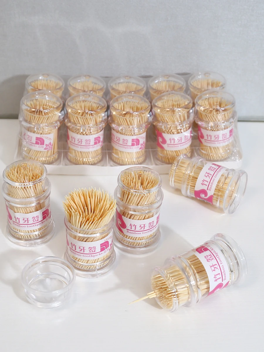 Bamboo Stick Birch Toothpick Bottle Bamboo Boothpick