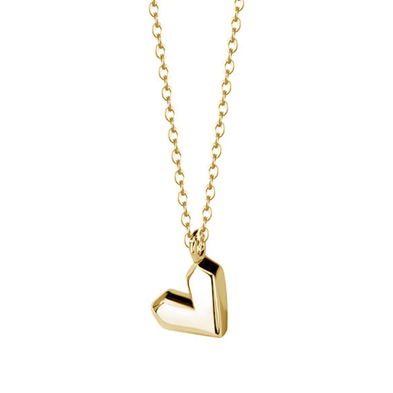 2024 Trendy 925 Sterling Silver Fashion necklace Jewelry 18K Gold Plated Heart Shape Pendant Necklace for Girl