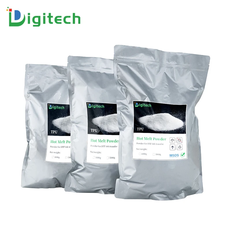 Термоплавкий белый порошок DTF для принтера передача тепла Digitech 1 кг сублимационная бумага термоплавкий клей полиуретан