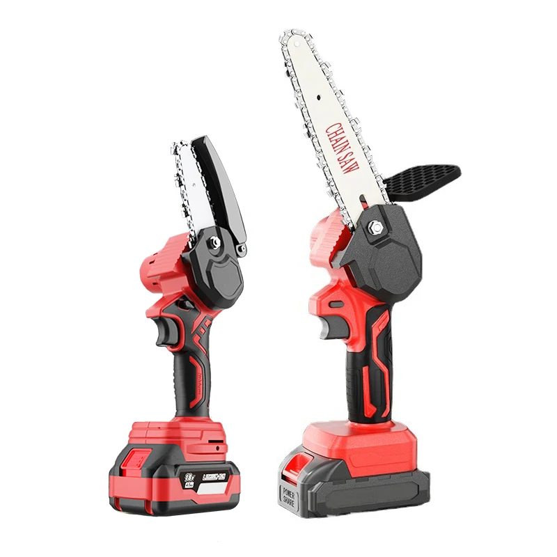 21V 1500mAH 4 Inch Tree Cutting Commercial Shop Concrete Chainsaw Machine Motosierra Electrica Bateria Portable Pocket Chain Saw