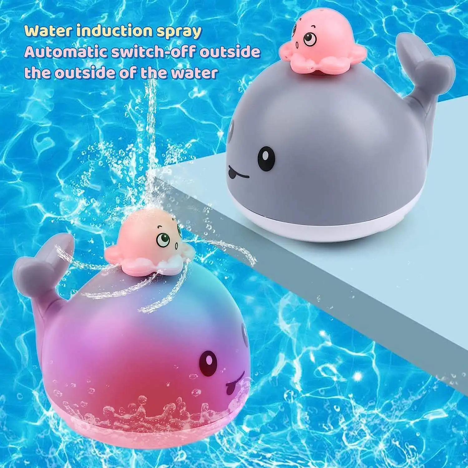 Hot Sale Bathtub Shower Toys plastic electric Colourful Led Lights Spray Water Animal Bath Toy for Kids