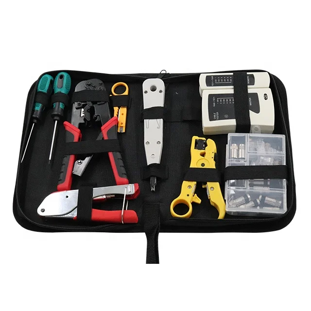 High quality Network Tool Set Wire Cable Crimping Pliers rj45 electric crimping Lan Network Hand Tools kit DIY