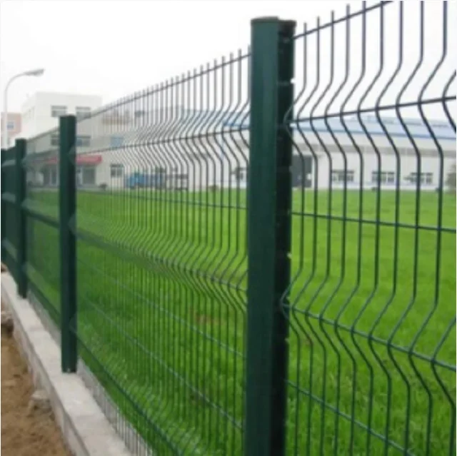 Sustainable Use V Fold 3D PVC Coated Welded Wire Mesh Fence Steel Garden Fence 3D Curved Iron fence and Gates