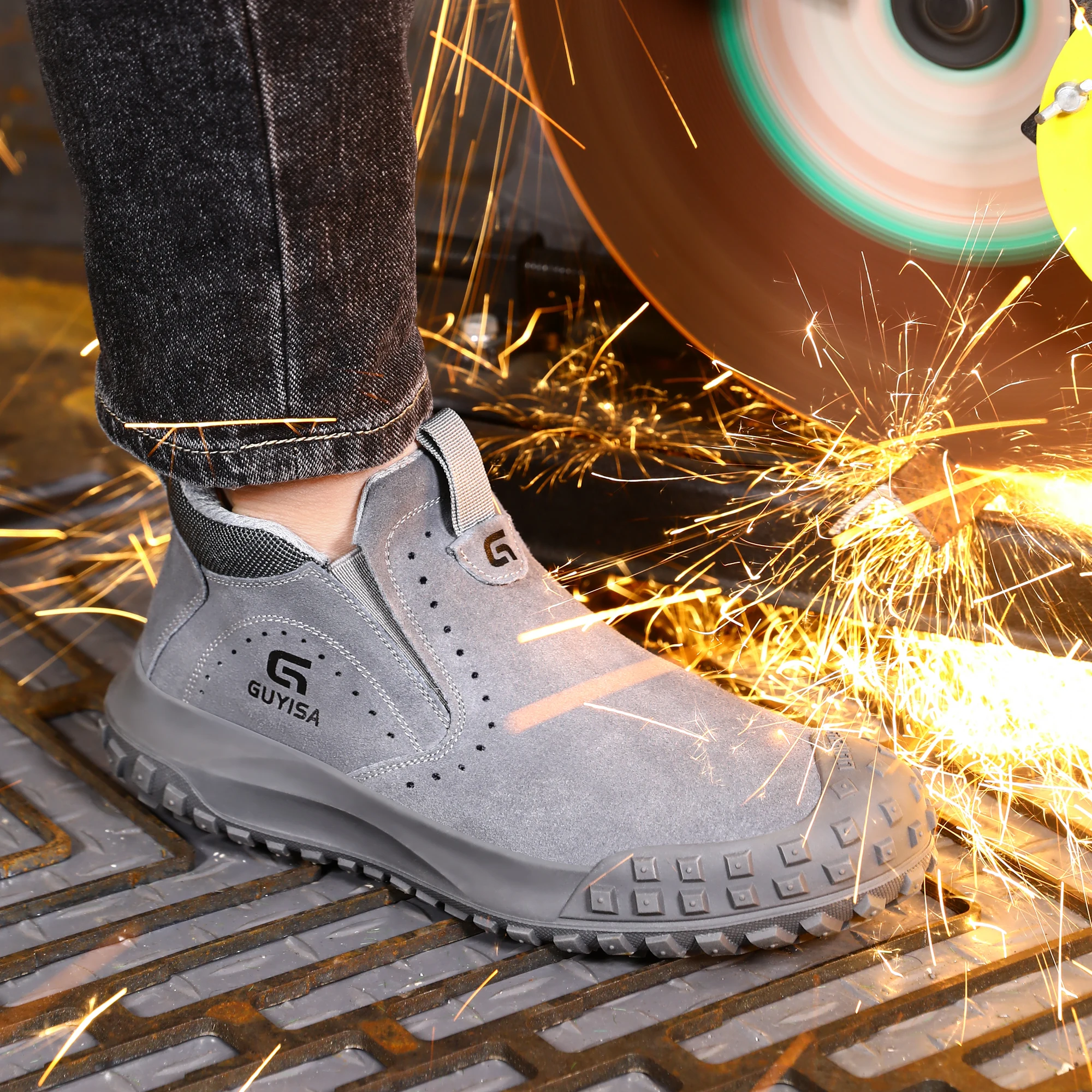 GUYISA security shoes  European standard steel toe anti-smash anti-puncture safety shoes