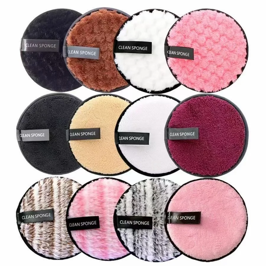 HMU Custom Makeup Remover Pad Facial Cleaning Round Puff Washable Face Microfiber Make Up Colorful Reusable Makeup Remover Pads