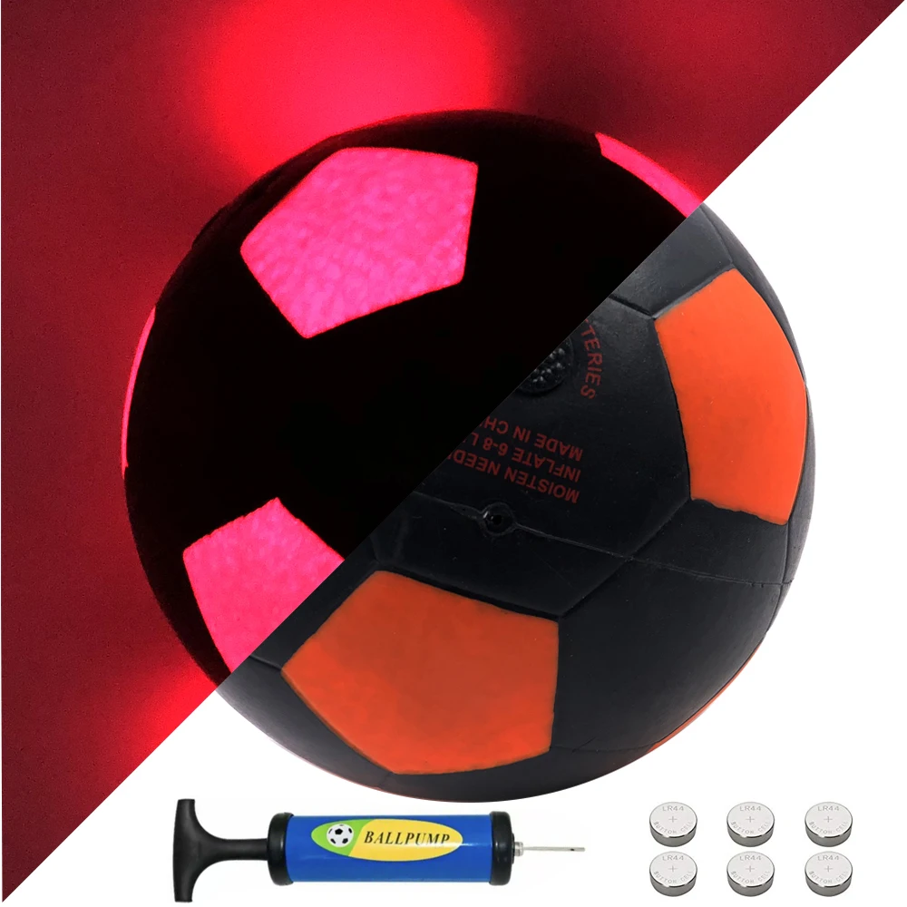 High quality Soccer Ball Blue LED Light Up Football Night Training Super Bright Glow Ball in night Luminous Football Outdoor