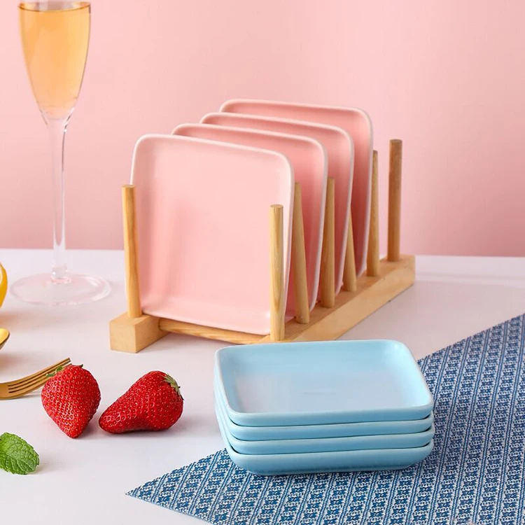 Creative Ceramic Square Bone Plate Western Food Dessert Fruit Dish Tableware Creative Steak Plate