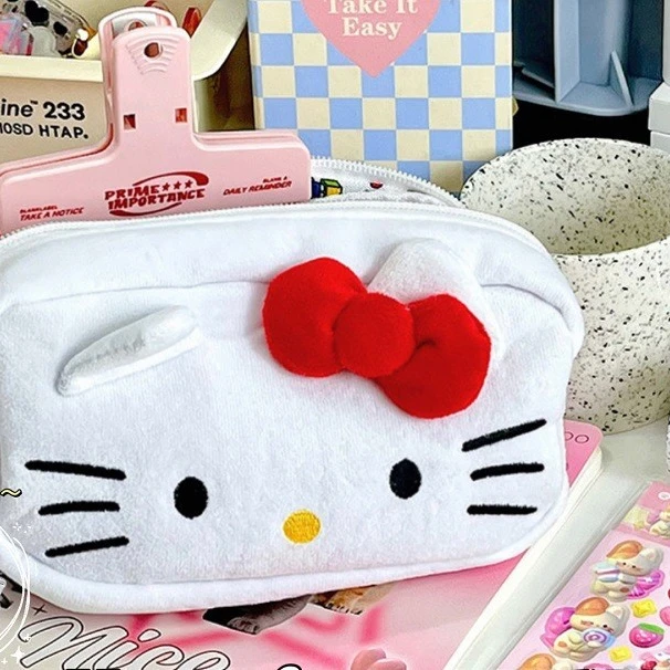HL Hot Selling Cartoon & Anime Peripherals Plush Kitty Pen Case Large Capacity Stationery Box for Students