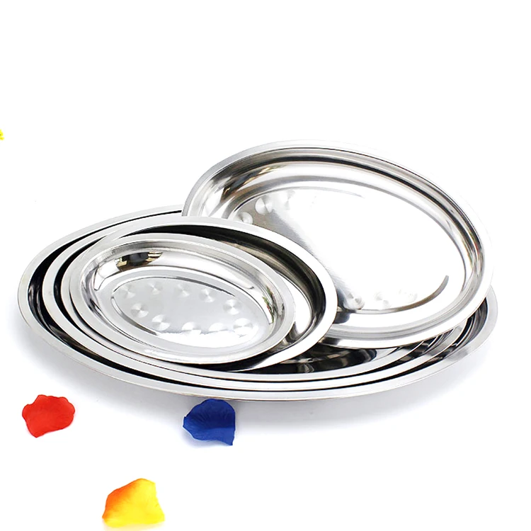 Stainless steel 410 deepen egg shape fish plate for home using