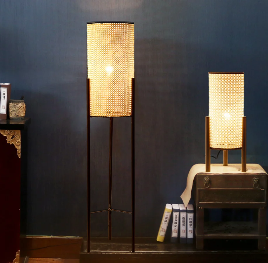 Modern Minimalist asian style bamboo Design floor lamp Home Decor Standing Lamp