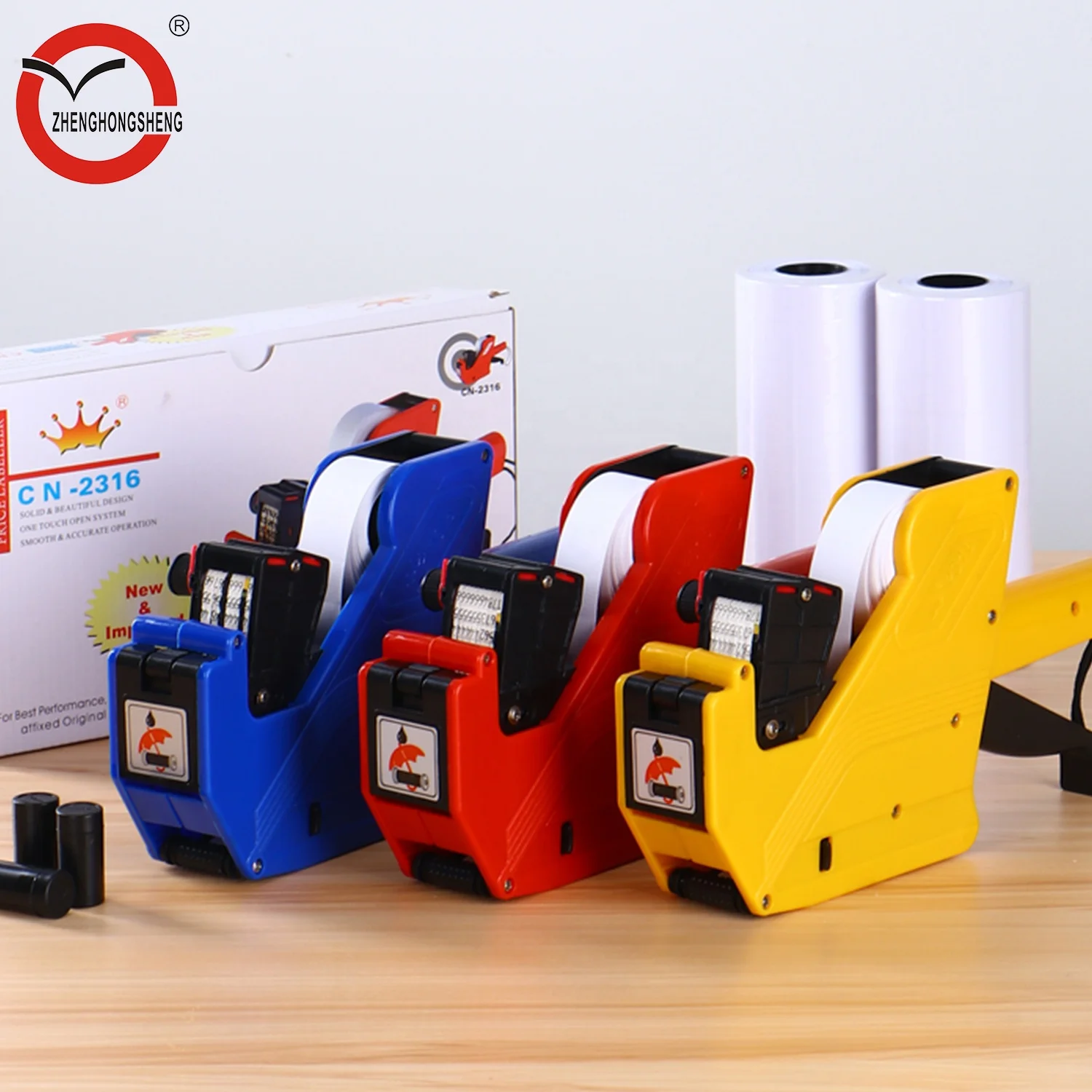 Supermarket Price Tag Labeling Machine Two Lines 10 Digits CN 2316 Manual Label Gun Labeller