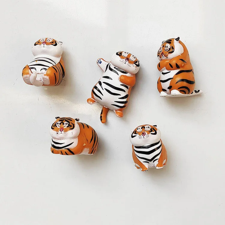 Orange Color Cute Tiger Cartoon Image 3D Animal Series Strong Magnetism  PVC Best Price Fridge Magnet