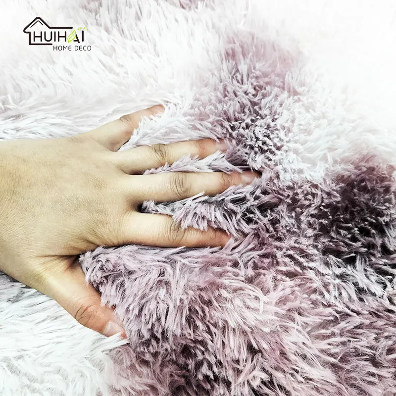New trends tie-dyed comfortable warm super soft tapis Nordic 100% polyester long pile fur rugs modern home decor shaggy carpets