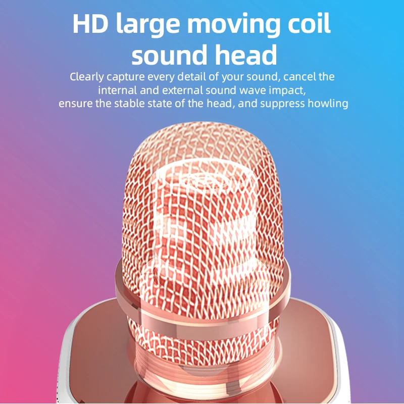 H53B Rechargeable TF USB MP3 Wireless Karaoke Microphone Stereo Output Mic for Home KTV Smart Phone Mike Mini Speaker