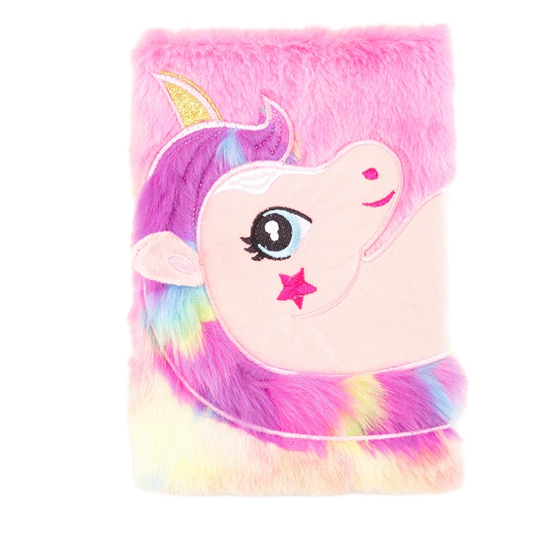 Soft Touch Diary Fur Manufacturer Plush Diary ,Plush Animal Type Girl Dream Sweet Journal/ Student Notebook