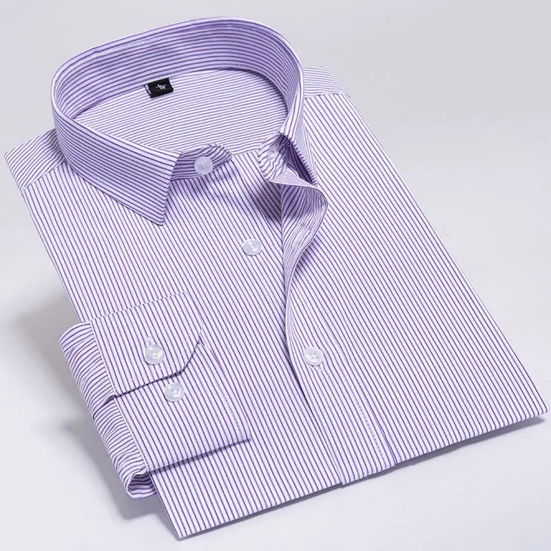 Nicole Business slim fit striped dress shirt 100 nylon long sleeve mens shirt