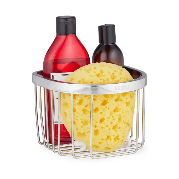 304 Bathroom Stainless Steel Wall Hanging Factory Supply Shower Caddy Wire Soap Shampoo Triangular Storage Basket