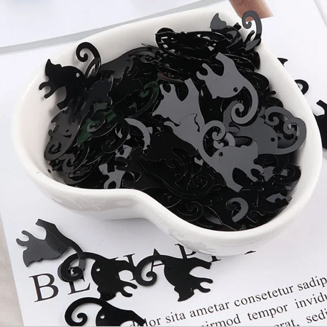 Jack Skellington Head Ghost glitter shape spider necromancer bat skull cat human skeleton Halloween sequins glitter shapes