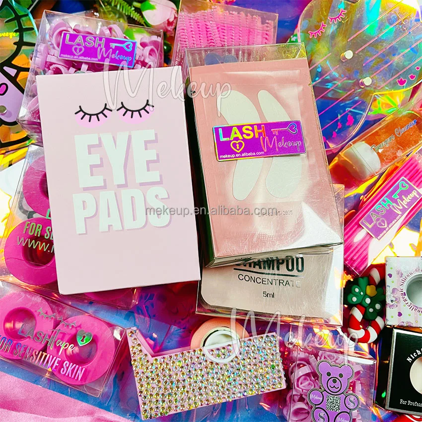 Eyelash Extension Supplies Kit for Beginner Mascara Wands Applicator Microbrush Tweezers Glue Ring Eye Pad Lash Accessories