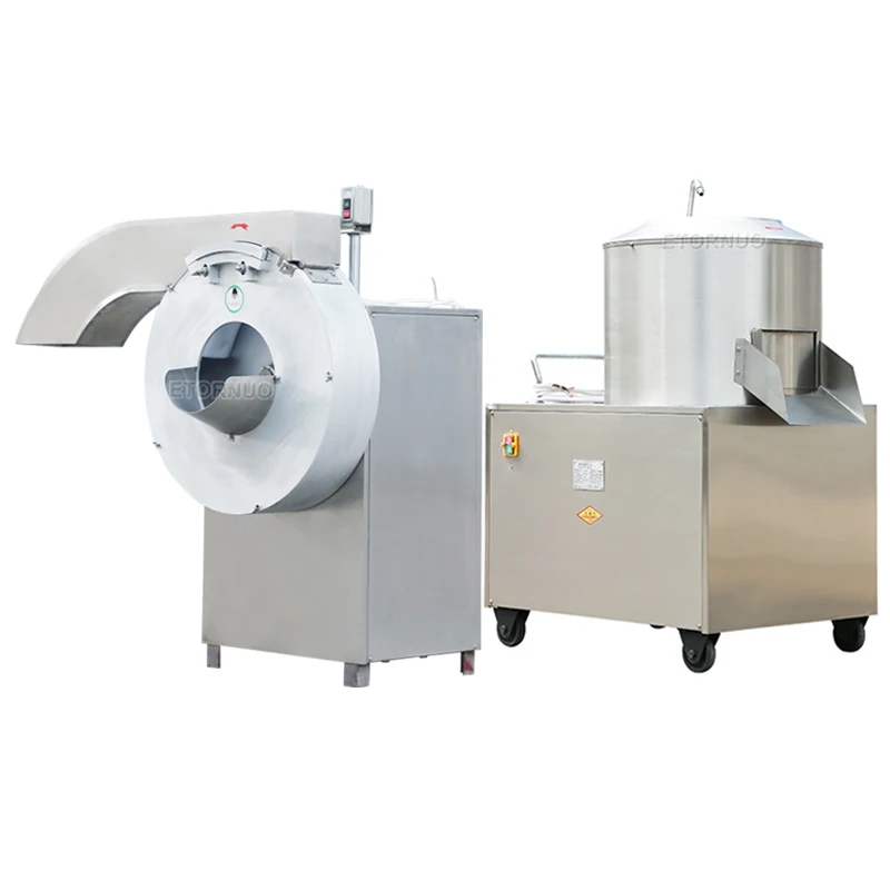 High Capacity 750kg per Hour Automatic Electric Potato Peeling and Chipping Machine