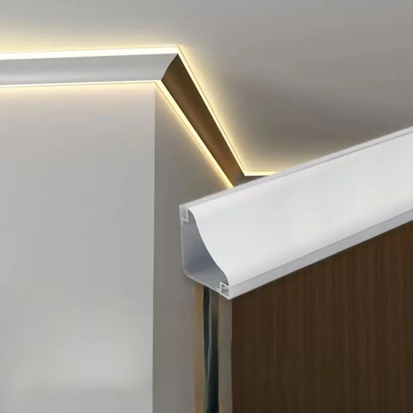 Высококачественные светодиоды perfil de aluminio para с поликарбонатом рассеянный большой угол верхний линейный свет алюминиевый светодиодный профиль белый черный 3 м