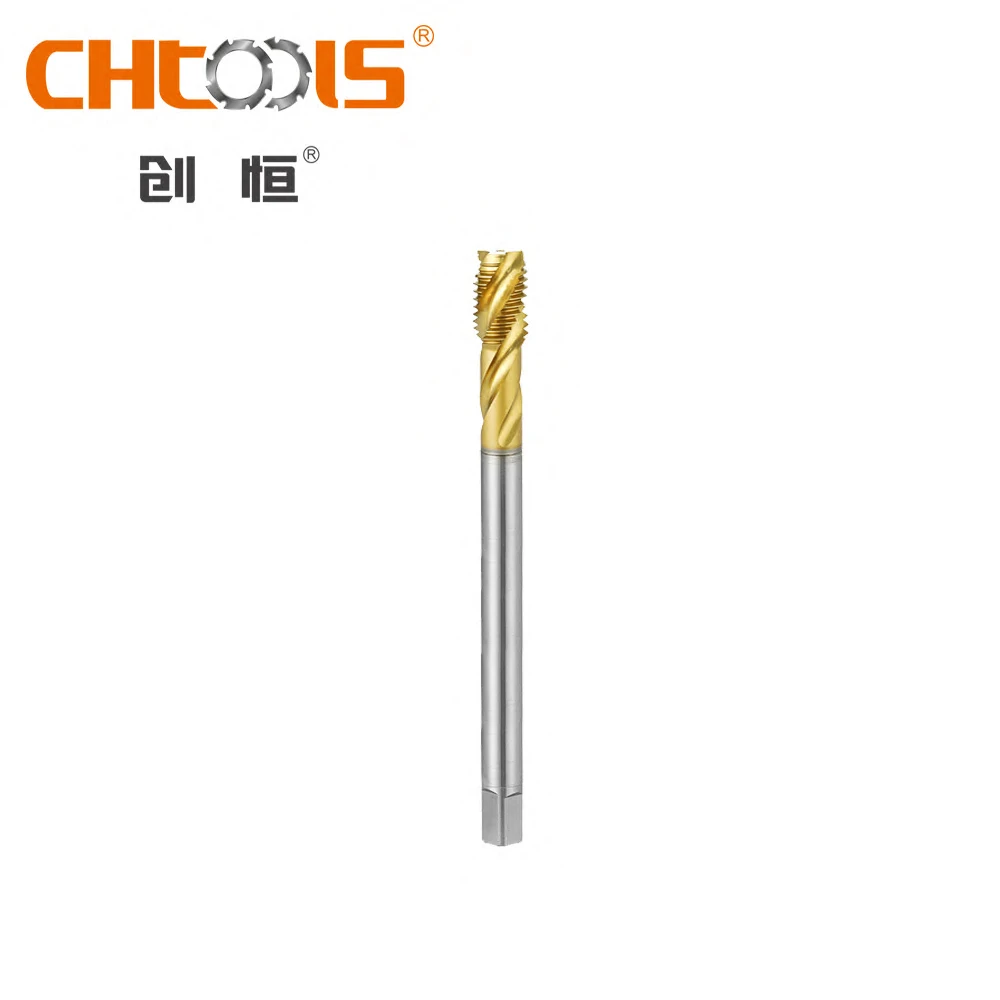 Classic HSS Flute Taps Through-Hole Machine Tap with Stable Quality TIN Coating for Machining Occasions