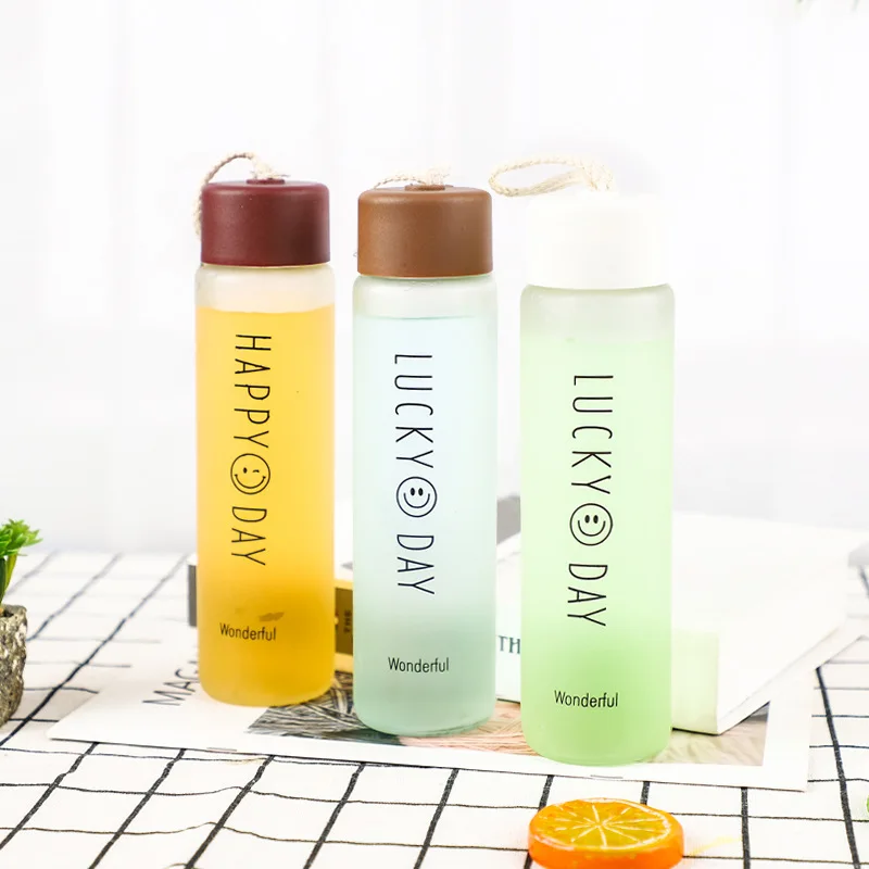 GXP дорожные боросиликатные стеклянные или пластиковые бутылки для воды для спорта на открытом воздухе, Заводская дешевая цена, Пользовательский логотип, матовый стеклянный стакан