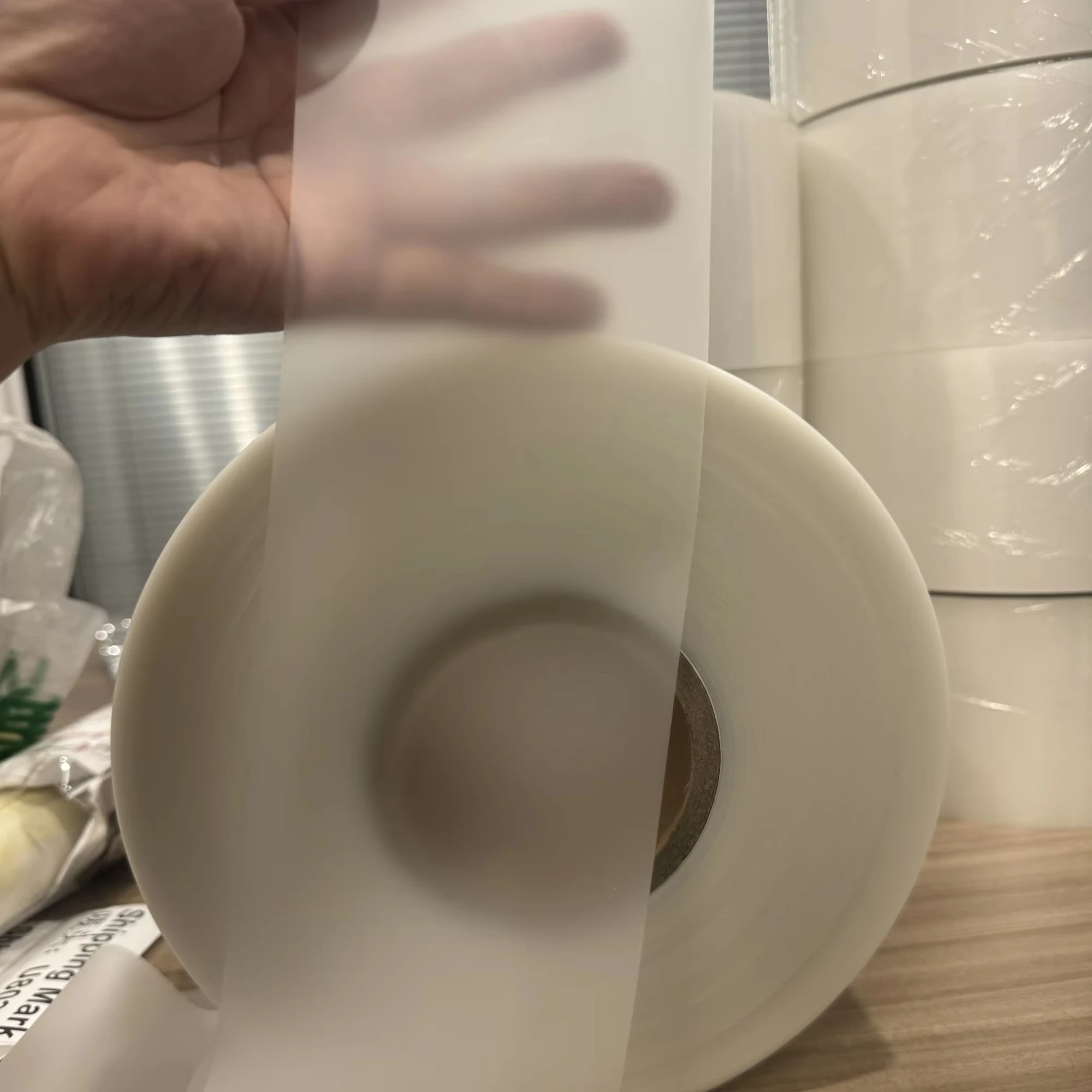 Customizable Tpu Blank Label Roll Translucent 100mm*150m Soft Silicone Ribbon Wash Labels Roll