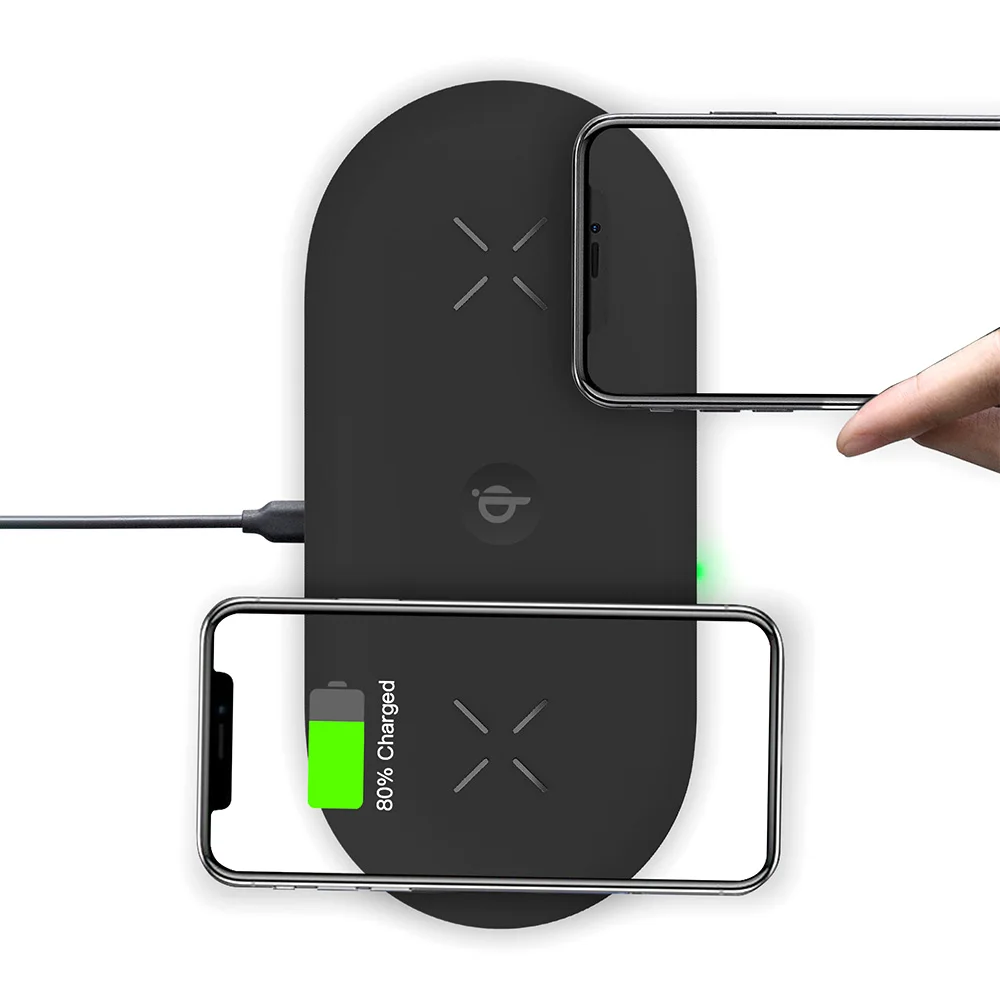 3in1 зарядная станция 2 телефон зарядное устройство Pad Множественная Беспроводное зарядное устройство 3 катушки Беспроводная зарядная станция для iPhone