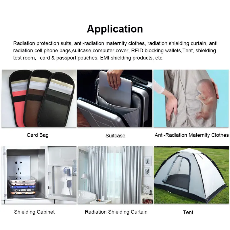 Anti Cell Phone Radiation Electromagnetic Interference Shielding Fabric For Phone Case