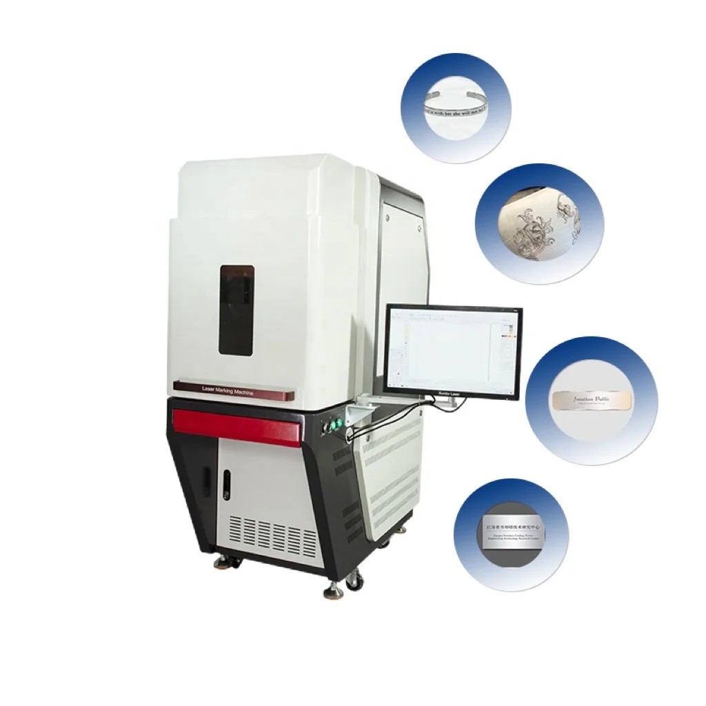 Factory Price Large Closed Jewelry Laser Engraver 50W Fiber Laser Machine For Writing On Rings Bracelet Or Pendants