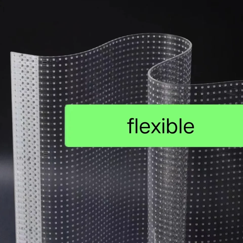 Custom Indoor LED Ultra-Thin Crystal Film FullColor Display P20 RGB  transparent led film Flexible LED Panel Light