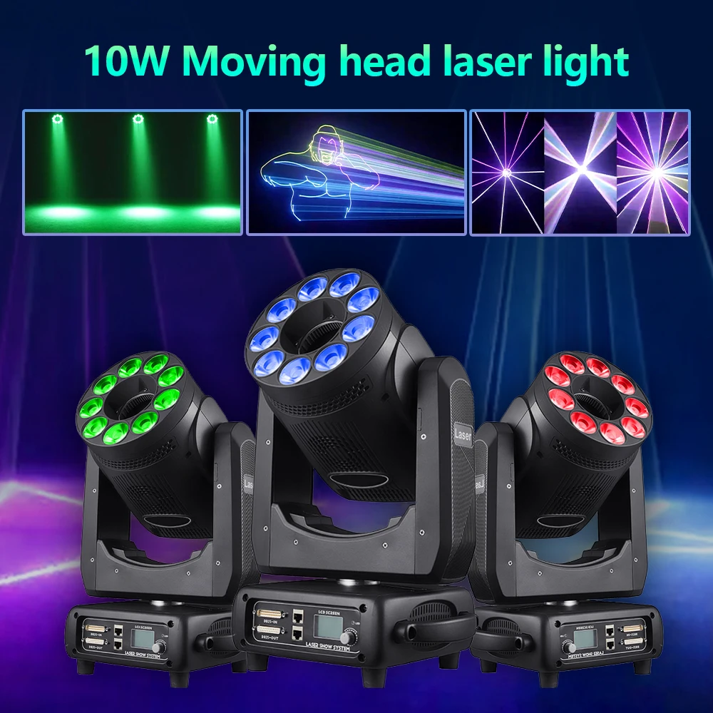 Лазерный свет Xlighting все-в-одном с подвижной головкой 5/8/10 Вт зум и фокус RGW светодиодный 30 дюймов диджейский сценический движущийся лазерный