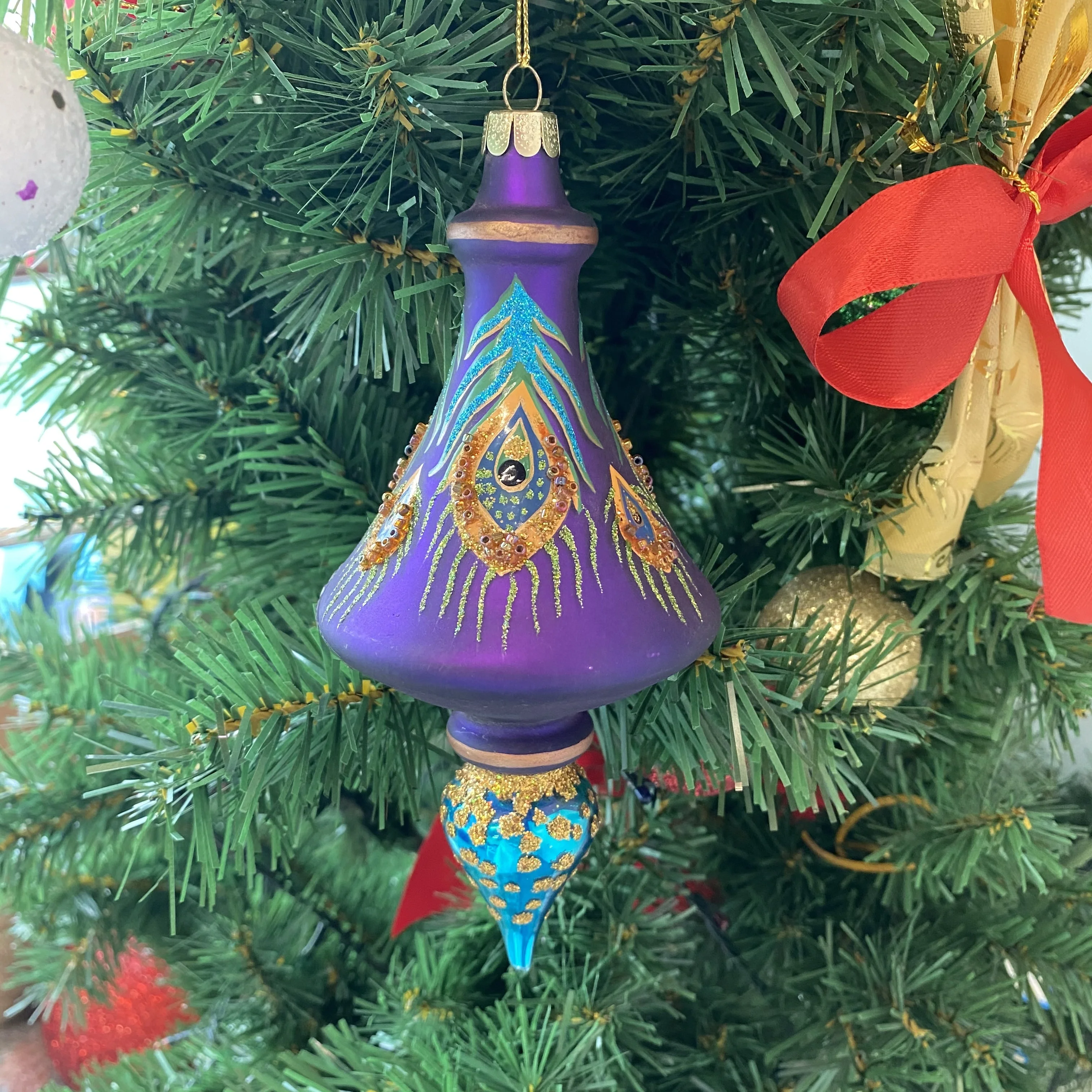 Stained Egyptian Hand Painted Glass Ornament Gifts Custom Glass Blown Christmas Ornaments