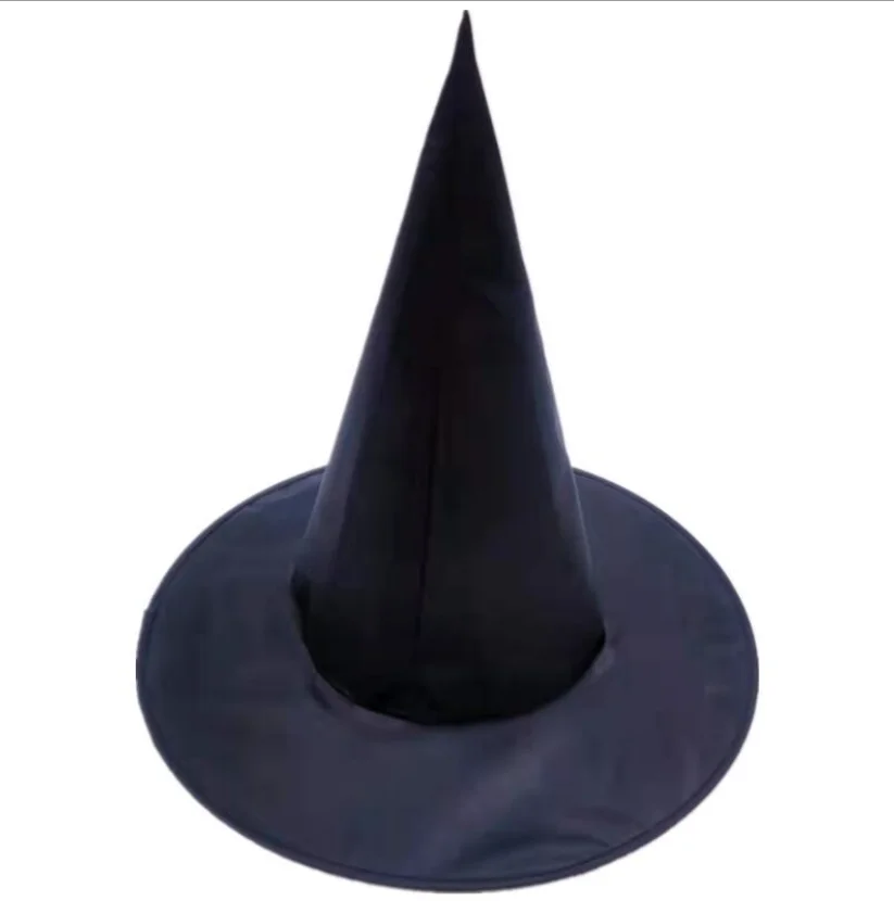 Witch Hats Print Pumpkin Spider Web Bat Halloween Decoration Wizard Hat Party Cosplay Costume Costume Black
