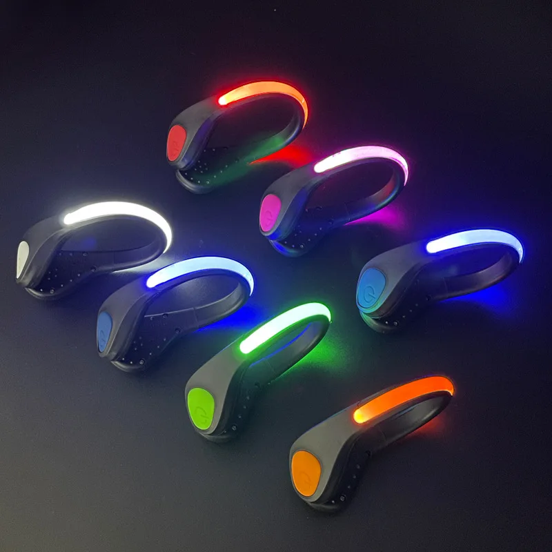 USB Charging Night Gear RGB Strobe and Steady Color Flash Mode Safety Shoe Clip Lights for Running, Jogging, Walking, Biking