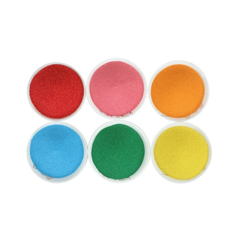 Hot selling high quality colored five color of sand quartz sand for kids coloured play sand coloring